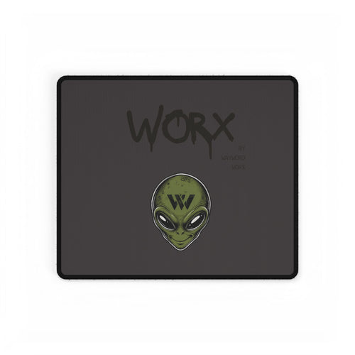 Alien Head Desk Mat — Gaming/Workstation Mouse Pad with 'WORX' Graphic